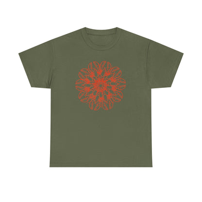 Lobster Mandala Blossom Unisex Heavy Cotton Tee