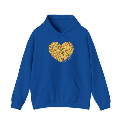 Colourful Dot Heart Hoodie - Unisex Heavy Blend™ #HeartsInMotion
