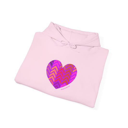 Heart Chevron Unisex Heavy Blend™ Hooded Sweatshirt - #HeartsInMotion