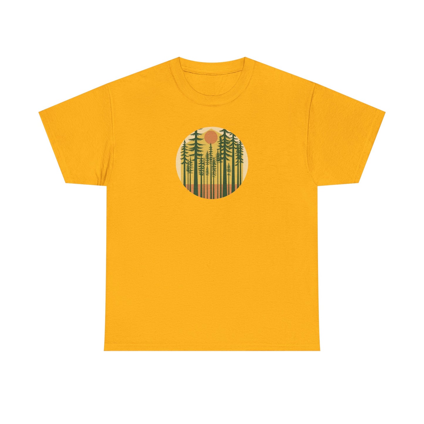 Nature Sunset Unisex Heavy Cotton Tee, Outdoor Tee, Gift for Nature Lovers