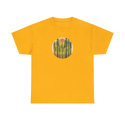 Nature Sunset Unisex Heavy Cotton Tee, Outdoor Tee, Gift for Nature Lovers