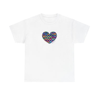 8" Rainbow Scales Heart Tee - #HeartsInMotion