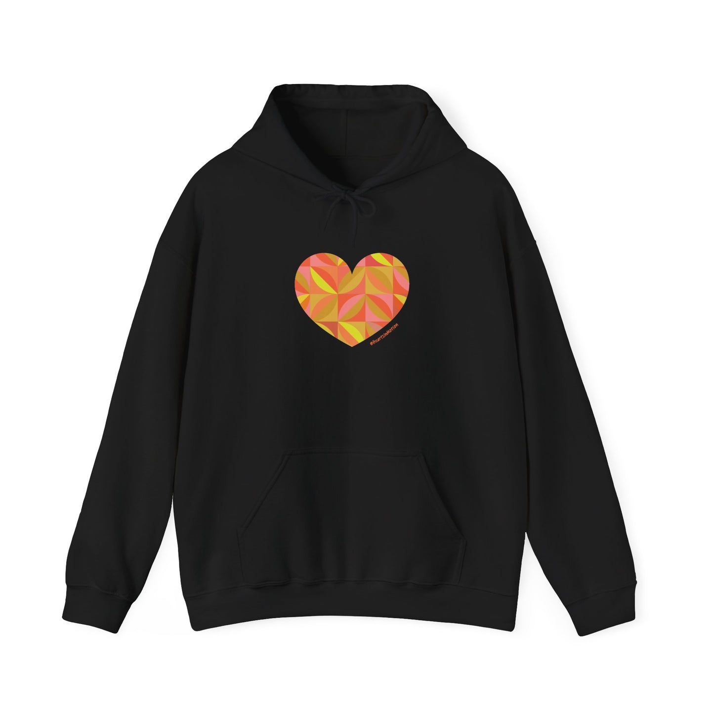 Colourful Heart Graphic Unisex Hooded Sweatshirt - #HeartsInMotion