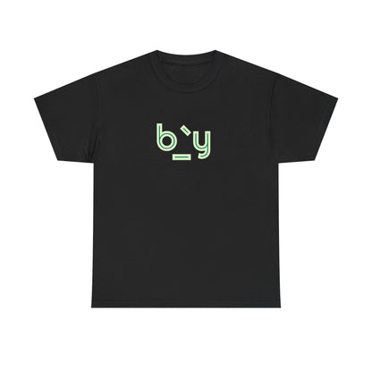 Unisex Heavy Cotton Tee with Minimalist Green Design - Streetwear Fashion