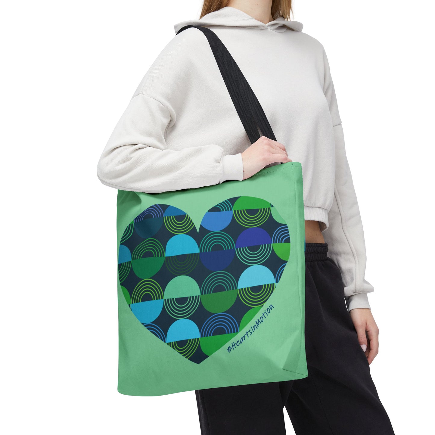 Vibrant Heart Pattern Tote Bag | #HeartsInMotion