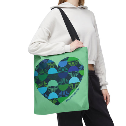 Vibrant Heart Pattern Tote Bag | #HeartsInMotion