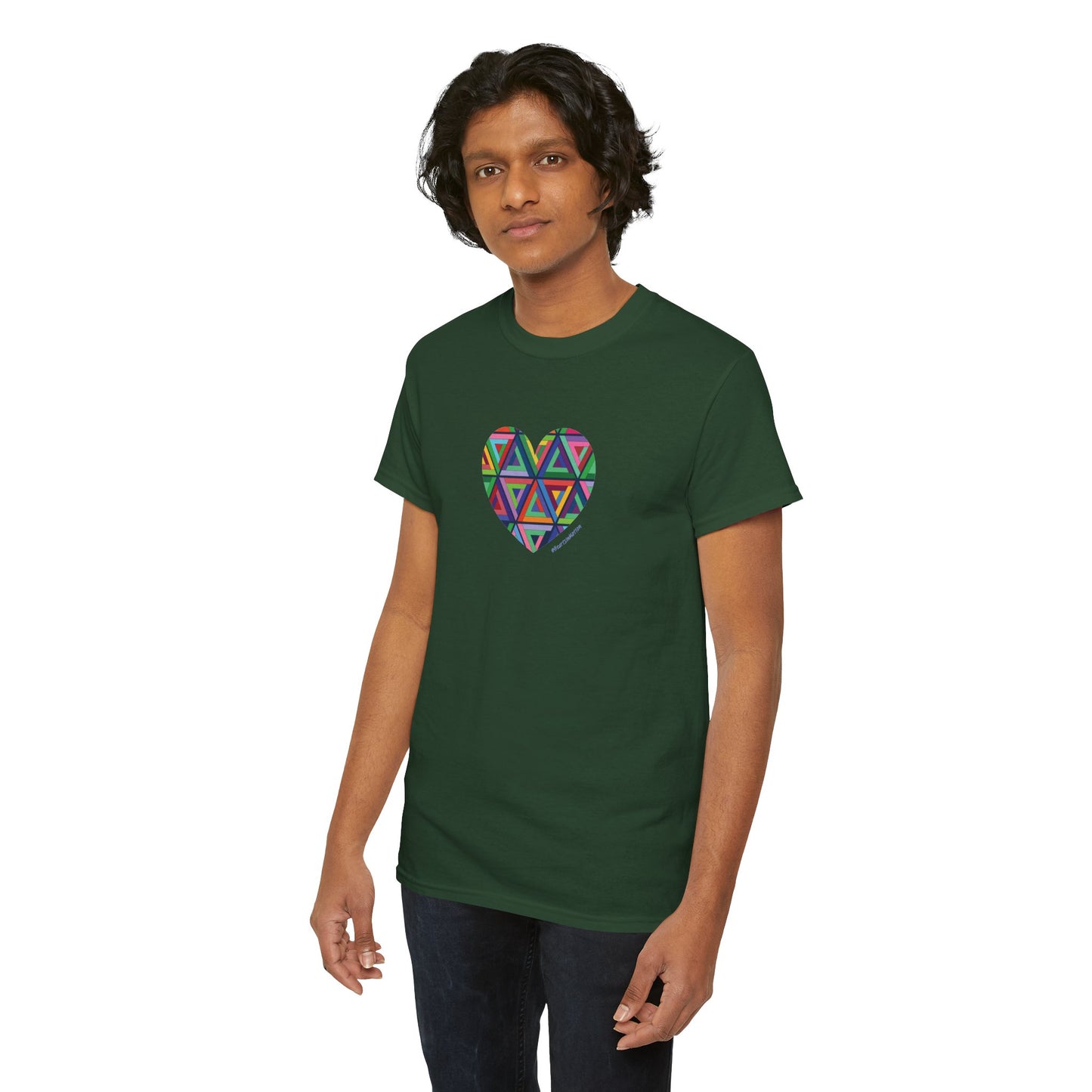 Colourful Heart Graphic Tee, Unisex Heavy Cotton Shirt, #HeartsInMotion