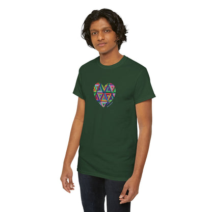 Colourful Heart Graphic Tee, Unisex Heavy Cotton Shirt, #HeartsInMotion