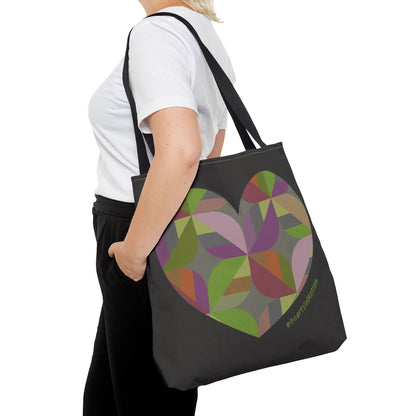 Colourful Heart Design Tote Bag, Eco-Friendly, Boho Style, #HeartsInmotion