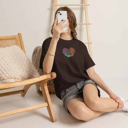 Colourful Heart Unisex Heavy Cotton Tee - Vibrant Graphic T-Shirt