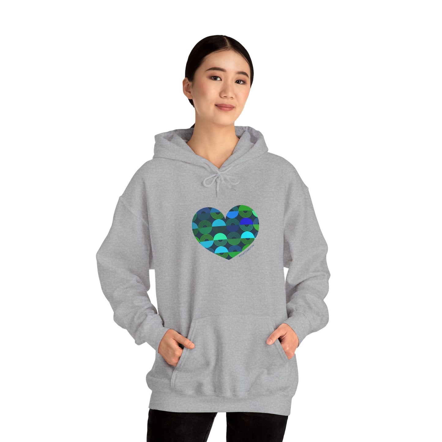 Eco-Friendly Heart Pattern Hoodie - #HeartsInMotion