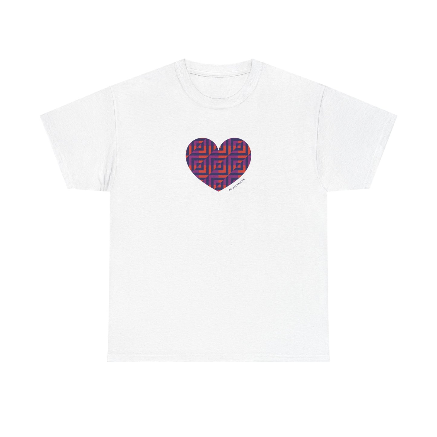 Colorful Heart Unisex Heavy Cotton Tee - #HeartsInMotion