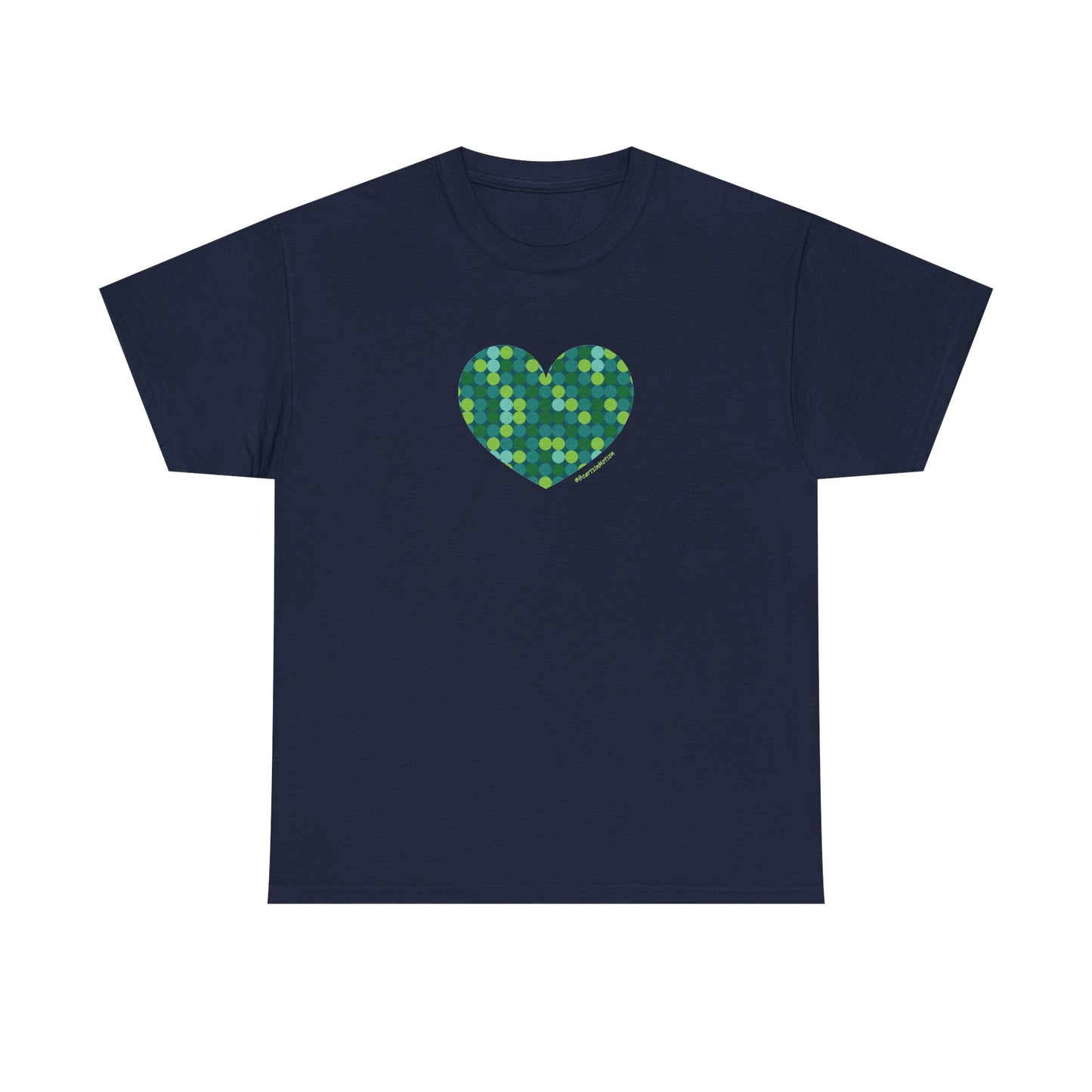 Green Dot Heart T-shirt - #HeartsInMotion - Love Over Hate