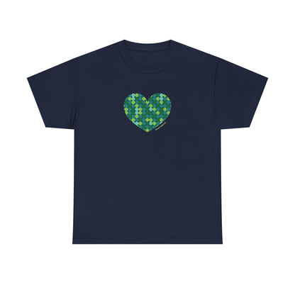 Green Dot Heart T-shirt - #HeartsInMotion - Love Over Hate