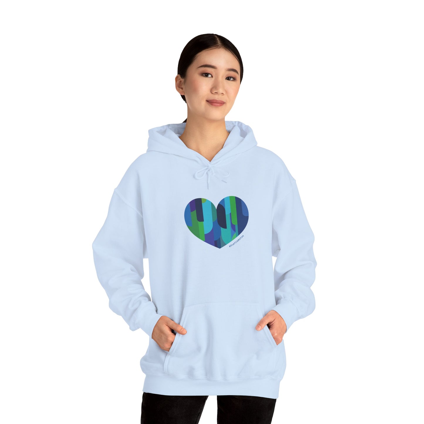 Patterned Heart Sweatshirt, Cozy Hoodie - #HeartsInMotion