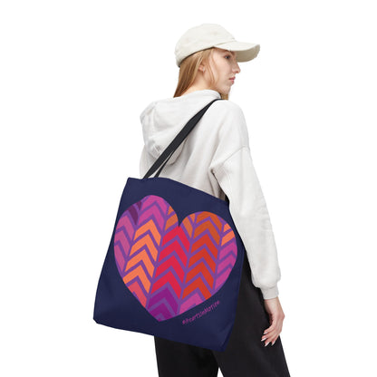 Colourful Chevron Heart Tote Bag - #HeartsInMotion