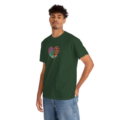 Colourful Heart Unisex Heavy Cotton Tee - Vibrant Graphic T-Shirt