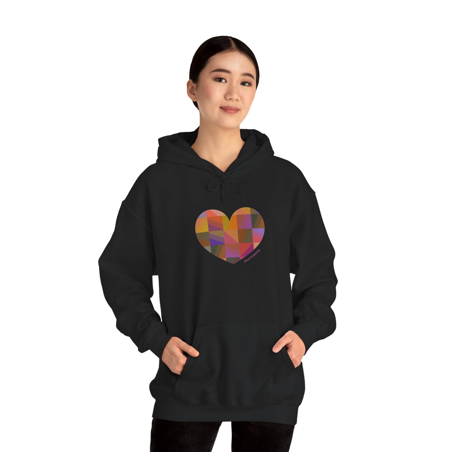 Colourful Heart Unisex Hooded Sweatshirt - Cozy Love Gift