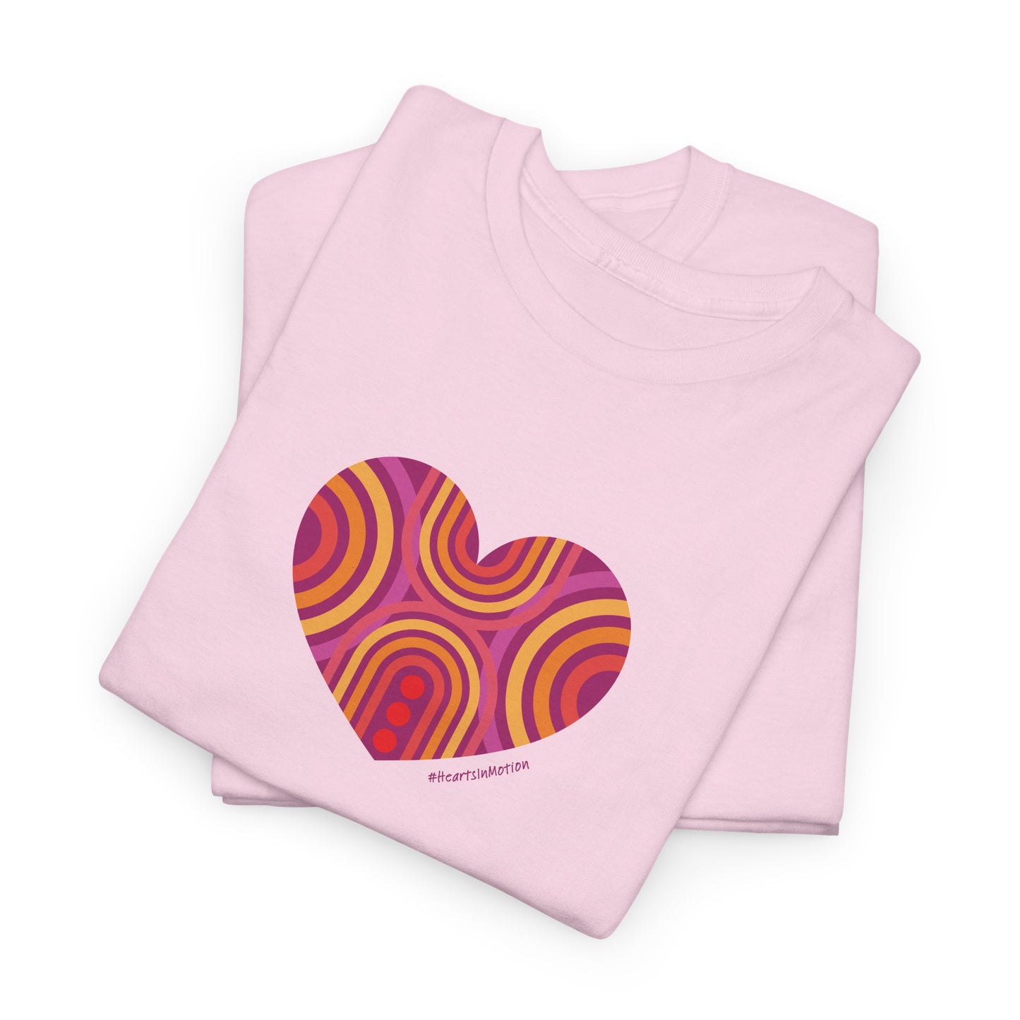 Retro Heart Unisex Heavy Cotton Tee - Vintage Style - #HeartsInMotion