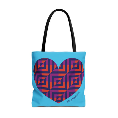 Colorful Heart Pattern Tote Bag - #HeartsInMotion