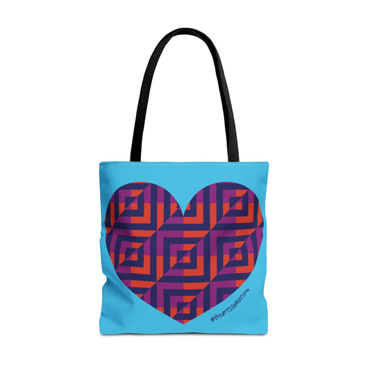 Colorful Heart Pattern Tote Bag - #HeartsInMotion