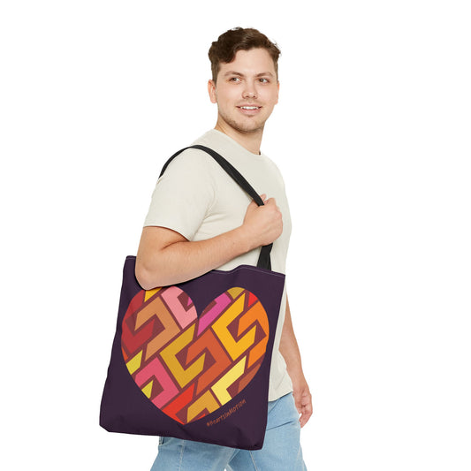 Colourful Heart Pattern Tote Bag - Perfect for Everyday Use - #HeartsInMotion