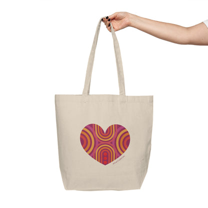 Colourful Heart Canvas Tote Bag, Eco-Friendly Grocery Tote, #HeartsInMotion