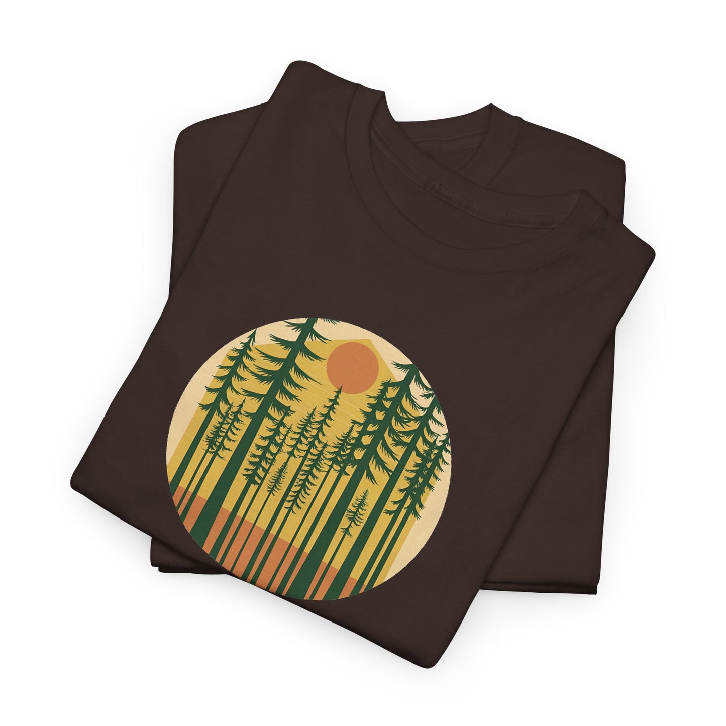 Nature Sunset Unisex Heavy Cotton Tee, Outdoor Tee, Gift for Nature Lovers