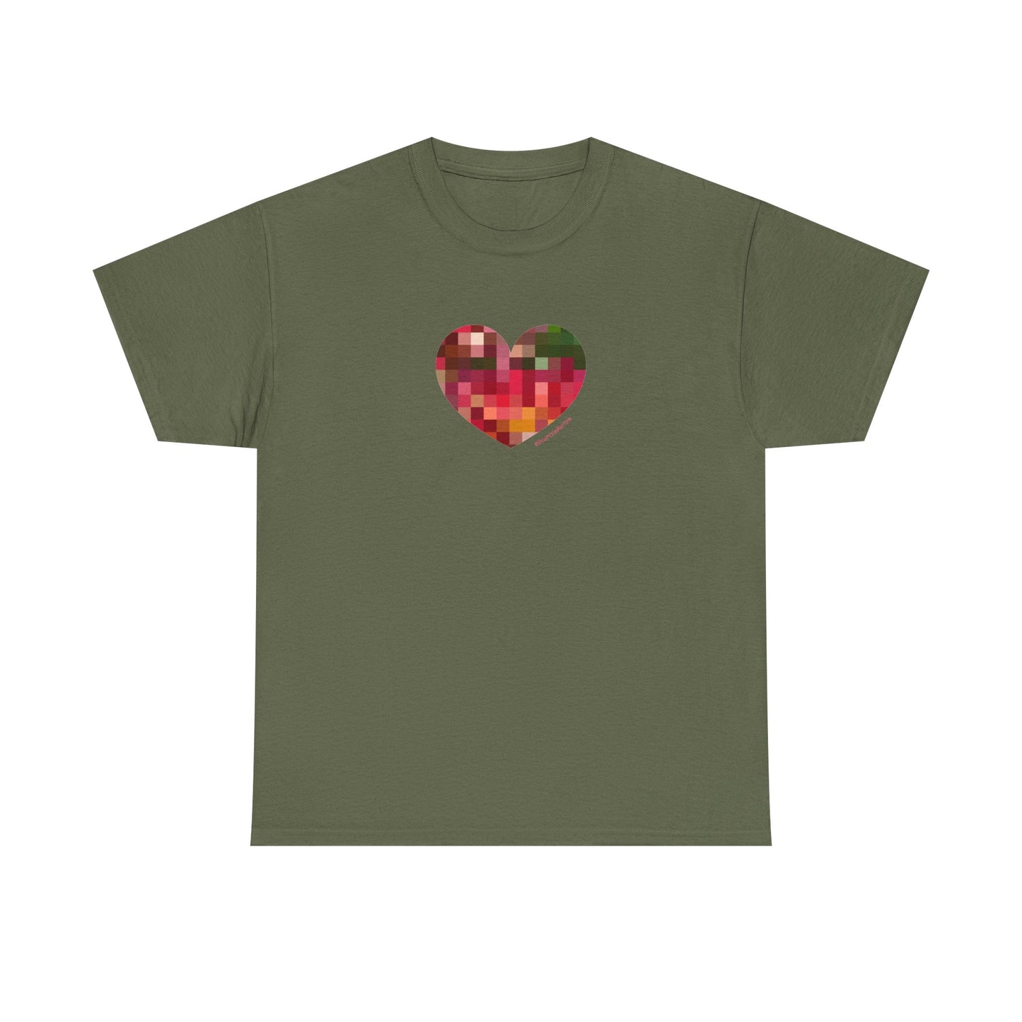 Pixel Heart Unisex Heavy Cotton Tee | #HeartsInMotion