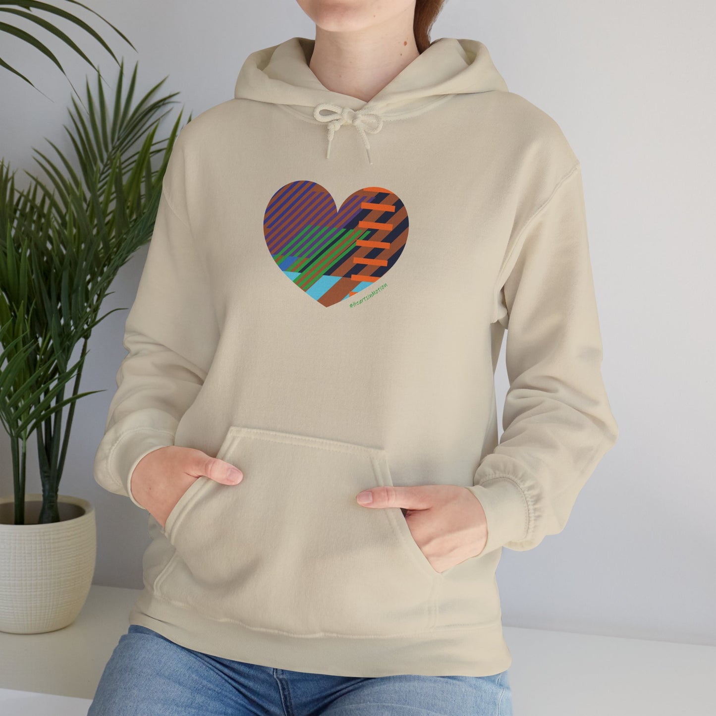 Colourful Heart Graphic Unisex Hoodie – #HeartsInMotion