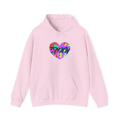 Colorful Grafitti Heart Hoodie – #HeartsInMotion - Love Over Hate