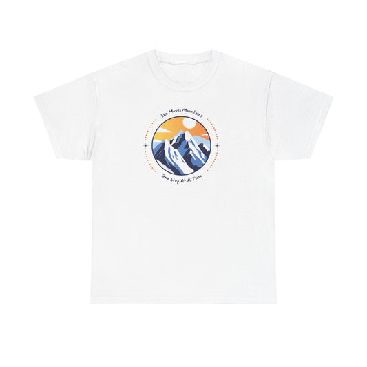 Mountain Sunrise Heavy Cotton Tee, Outdoor Adventure Shirt, Nature Lover Gift