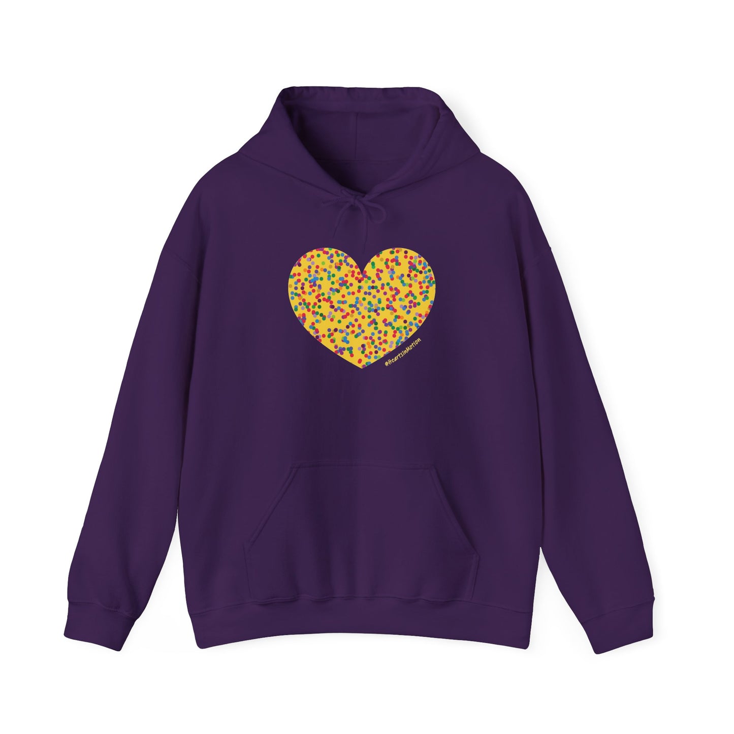 Colourful Dot Heart Hoodie - Unisex Heavy Blend™ #HeartsInMotion