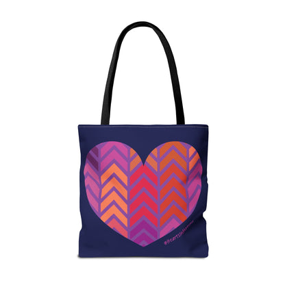 Colourful Chevron Heart Tote Bag - #HeartsInMotion