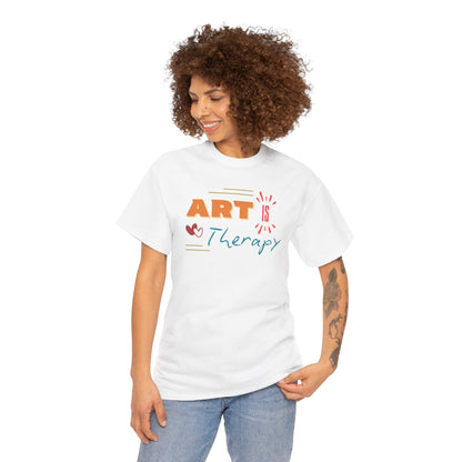Unisex Heavy Cotton Tee - 'ART is Therapy'