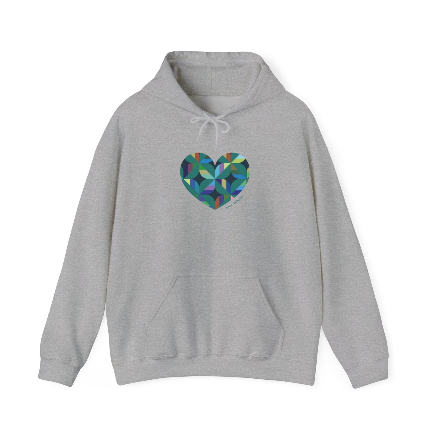 Colourful Heart Design Unisex Hoodie | Cozy Sweatshirt, #HeartsInMotion