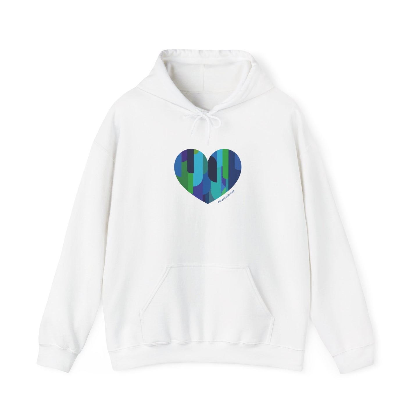 Patterned Heart Sweatshirt, Cozy Hoodie - #HeartsInMotion