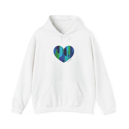 Patterned Heart Sweatshirt, Cozy Hoodie - #HeartsInMotion