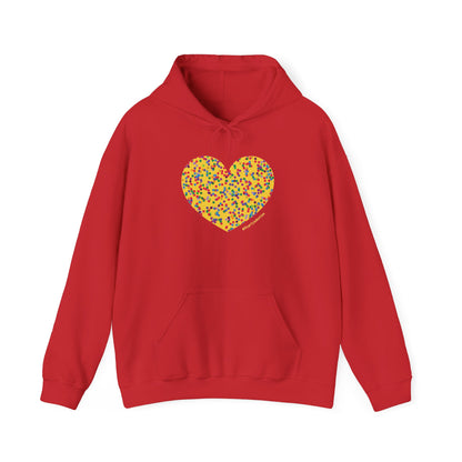 Colourful Dot Heart Hoodie - Unisex Heavy Blend™ #HeartsInMotion