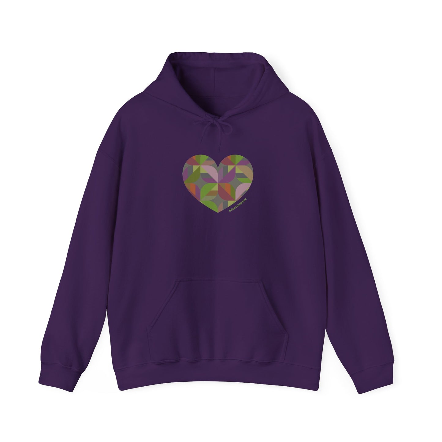 Heart Patterned Unisex Hooded Sweatshirt, Cozy Hoodie, #HeartsInMotion
