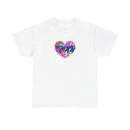 Colorful Heart T-Shirt — Neon Camo Heart Graphic Tee