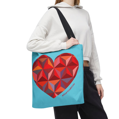 Geometric Colorful Heart Tote Bag – Perfect for Love and Celebrations