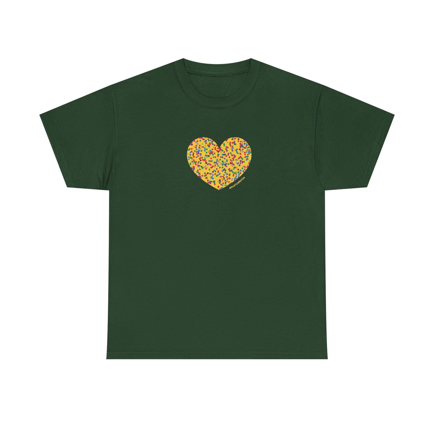 Colourful Dot Heart Unisex Heavy Cotton Tee - #HeartsInMotion