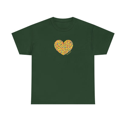 Colourful Dot Heart Unisex Heavy Cotton Tee - #HeartsInMotion