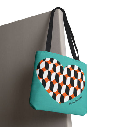 Colourful Geometric Heart Tote Bag - Perfect for Everyday Use