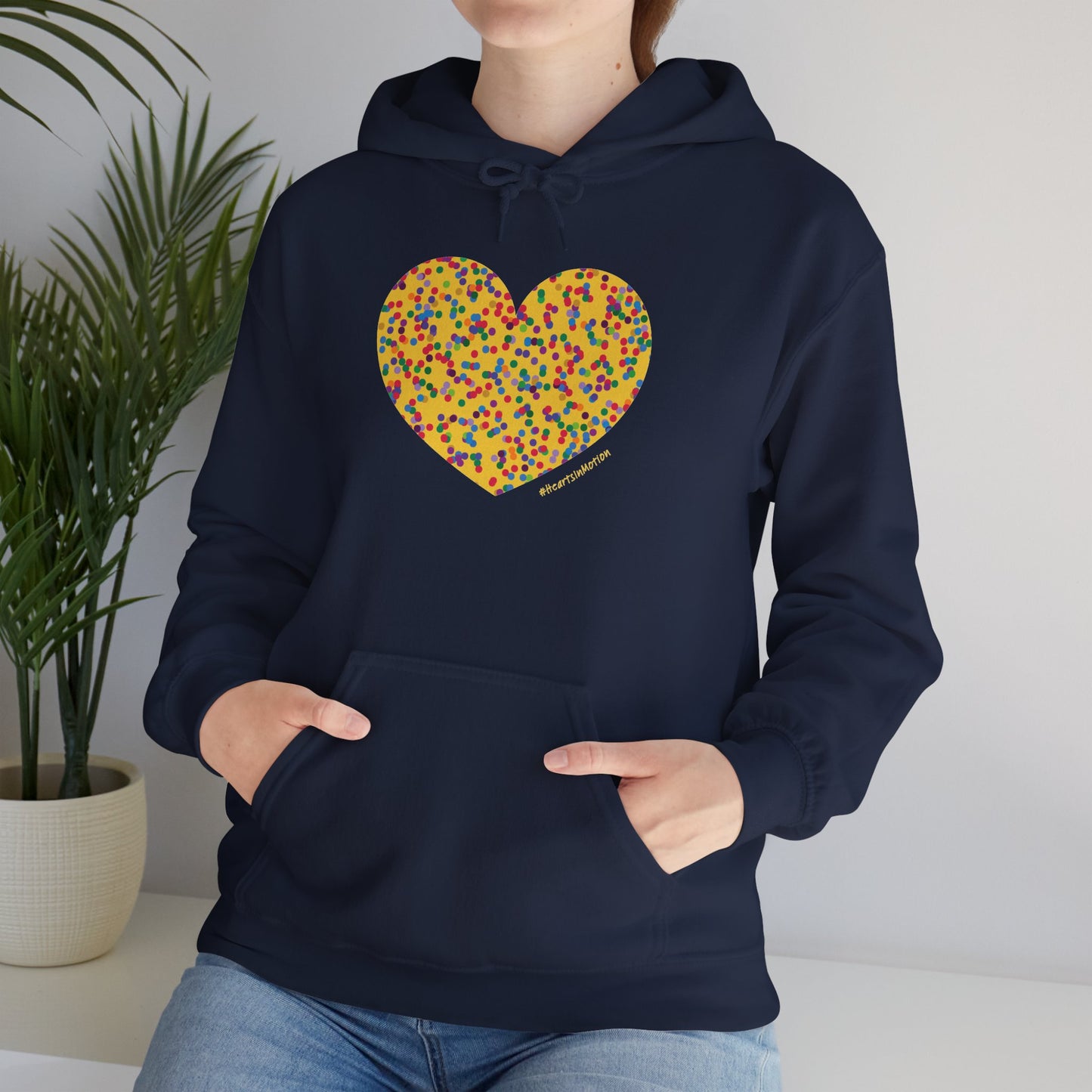 Colourful Dot Heart Hoodie - Unisex Heavy Blend™ #HeartsInMotion