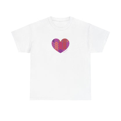 Colourful Heart Unisex Heavy Cotton Tee - Vibrant Casual Wear for Everyday Love