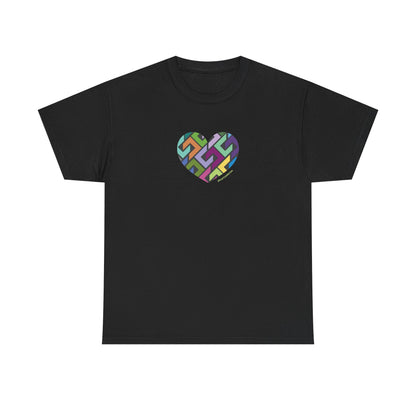 Colourful Heart Unisex Heavy Cotton Tee - Stylish & Comfortable Wear