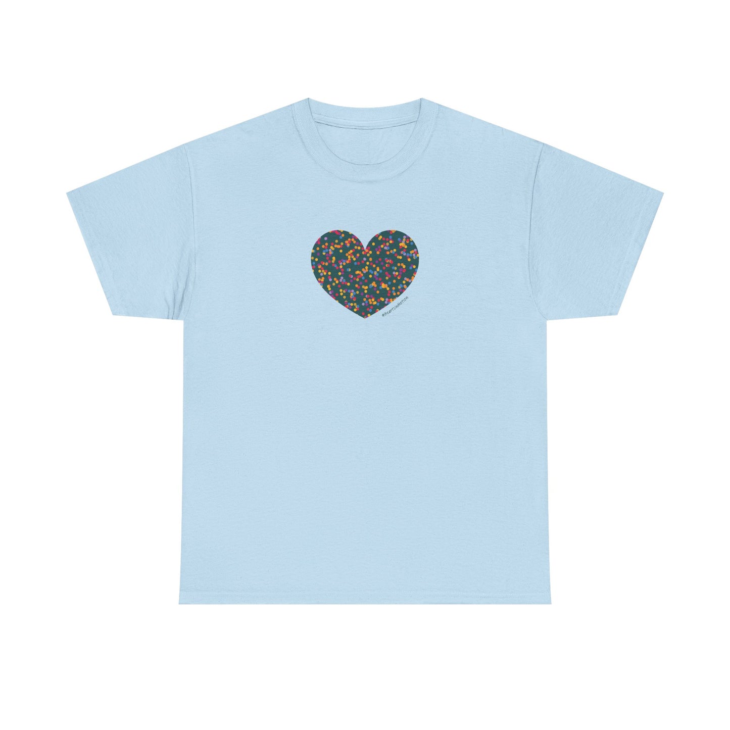 Colourful Heart Dot Unisex Heavy Cotton Tee - #HeartsInMotion T-Shirt
