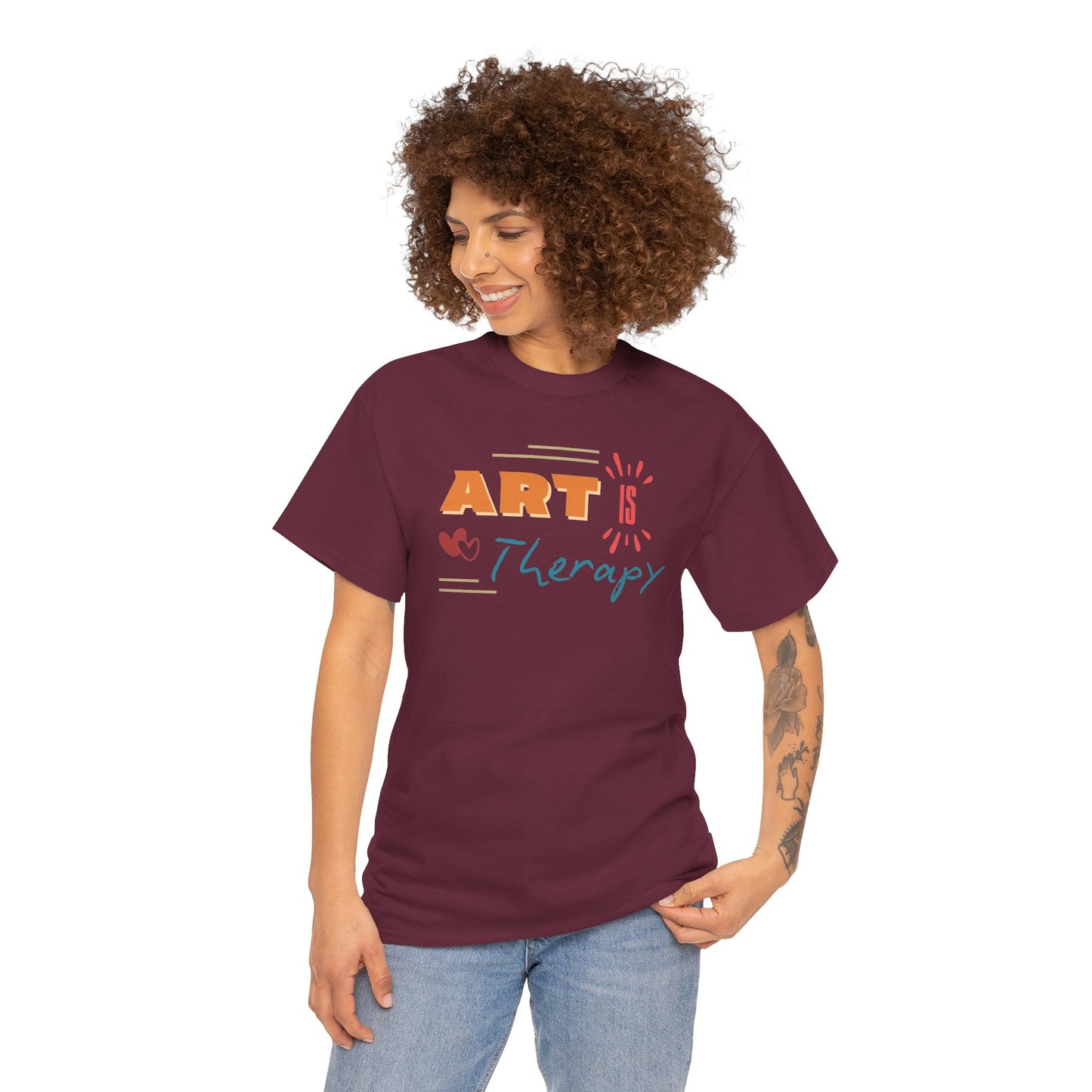 Unisex Heavy Cotton Tee - 'ART is Therapy'